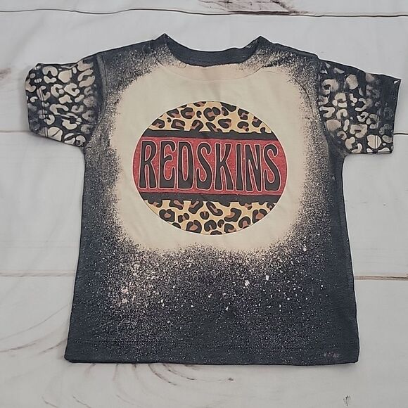 BABY Girl Redskins Cheetah Print Botique size 2T Gray Shirt - Picture 1 of 4